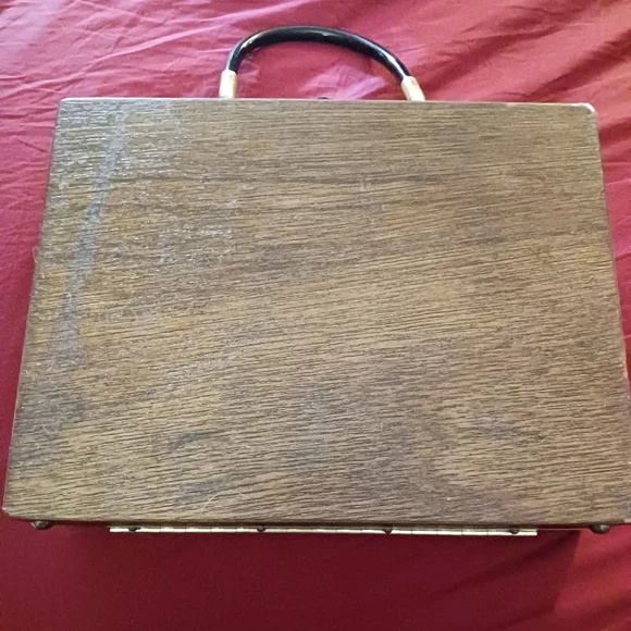 Vintage 1960s Butterfly Embellished Wooden  Cigar Box Purse/ Enid Collins Style - Picture 2 of 16